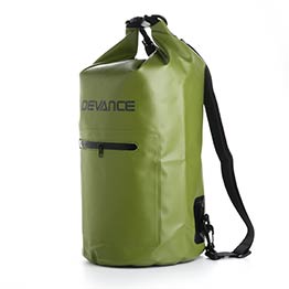 dry bag with shoulder straps and front pocket